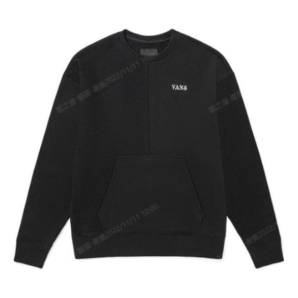 Huppari Vans Embroidered Logo Splicing Pullover Musta | VN0A5H9QBLK