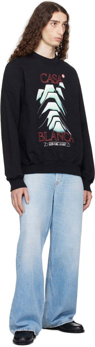 Huppari Casablanca Casablanca Frosty Mountain Graphic Sweatshirt Musta | MPF25-JTP-293-05, 3