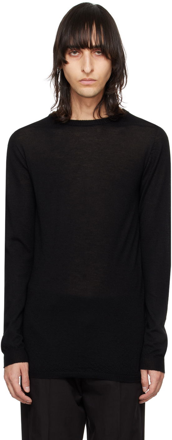 Villapaita Rick Owens Slim-Fit Crewneck Sweater Musta | RU01D3622 WS