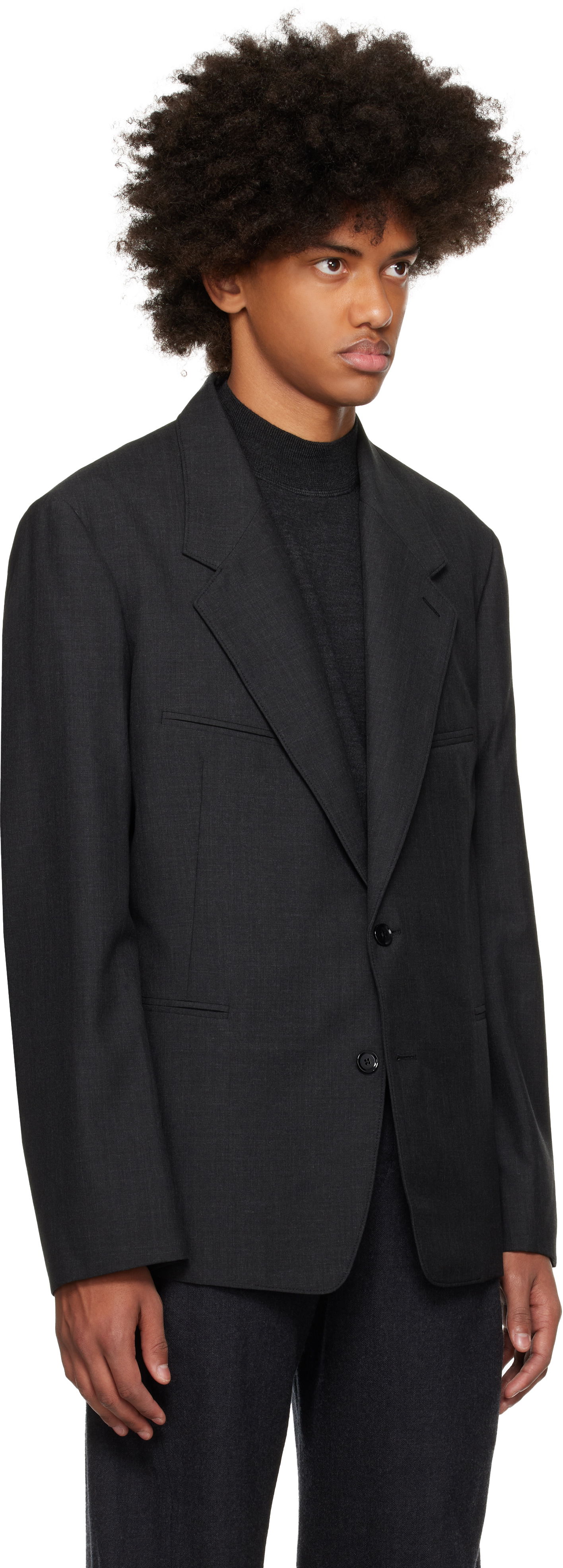 Takki LEMAIRE LEMAIRE Tailored Single Breasted Blazer Musta | JA1056 LF414, 1