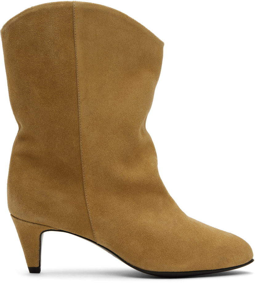 Kengänhoito BY FAR BY FAR Osage Suede Kitten Heel Boots Beige | MWFBO067SU002BR046PL