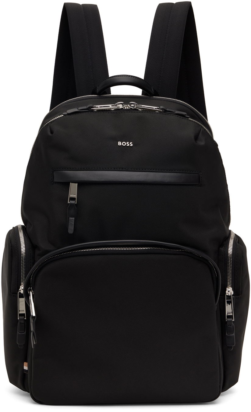 Reppu BOSS Canvas Backpack Musta | 50536485