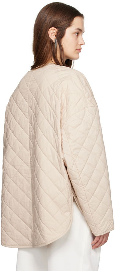 Puffer takki TOTEME TOTEME Quilted Snap Button Jacket Beige | 241-WRO1116-FB0157, 2