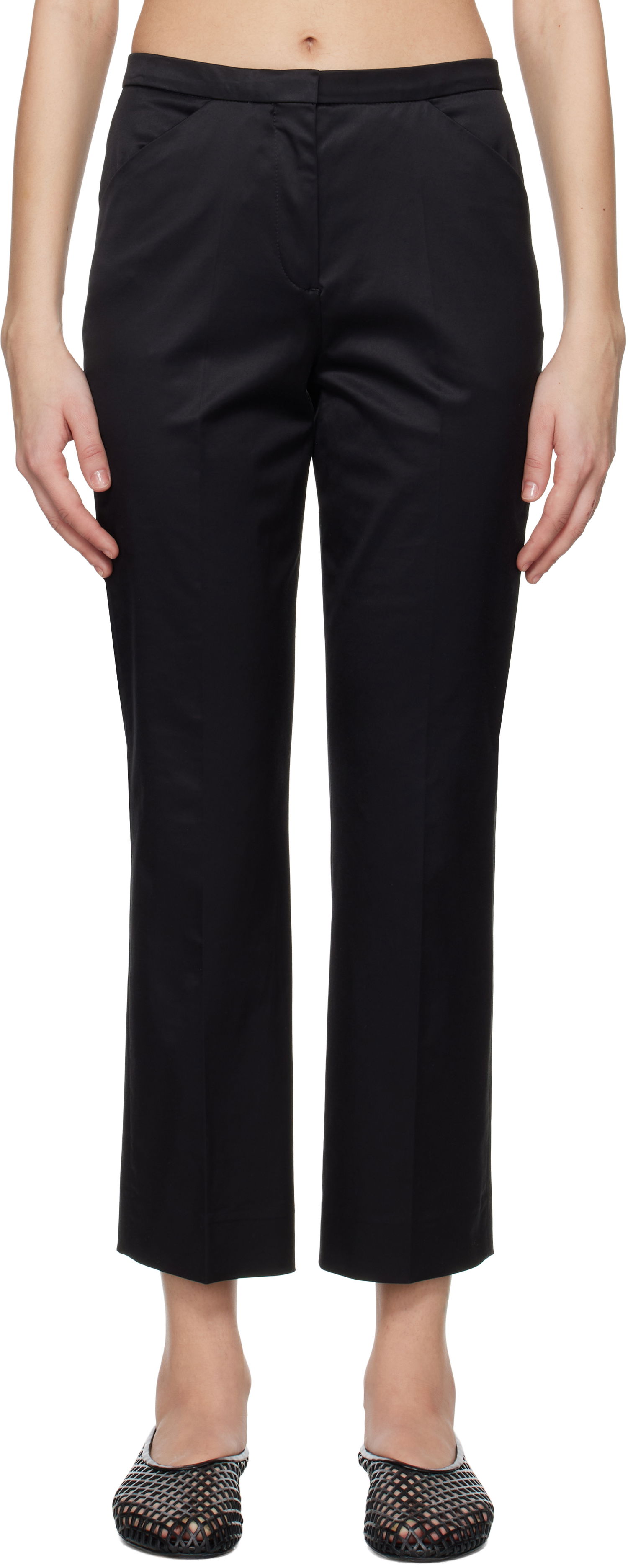 Housut TOTEME TOTEME Cropped Straight Trousers Musta | 252-WRB0248-FB0391, 0