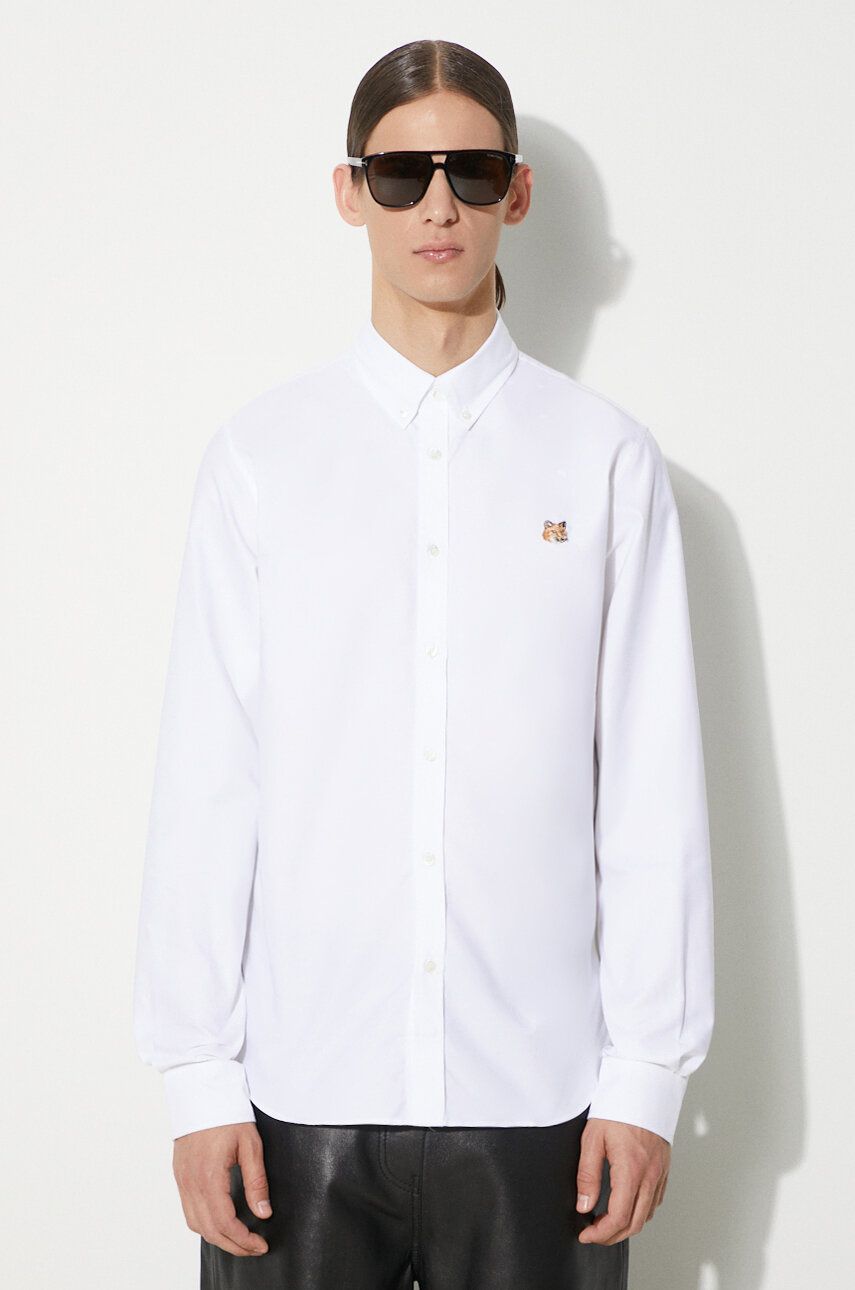 Paita MAISON KITSUNÉ Maison Kitsuné Mini Fox Head Classic BD Shirt - Regular Fit Button-Down Valkoinen | MM00413WC2010, 0