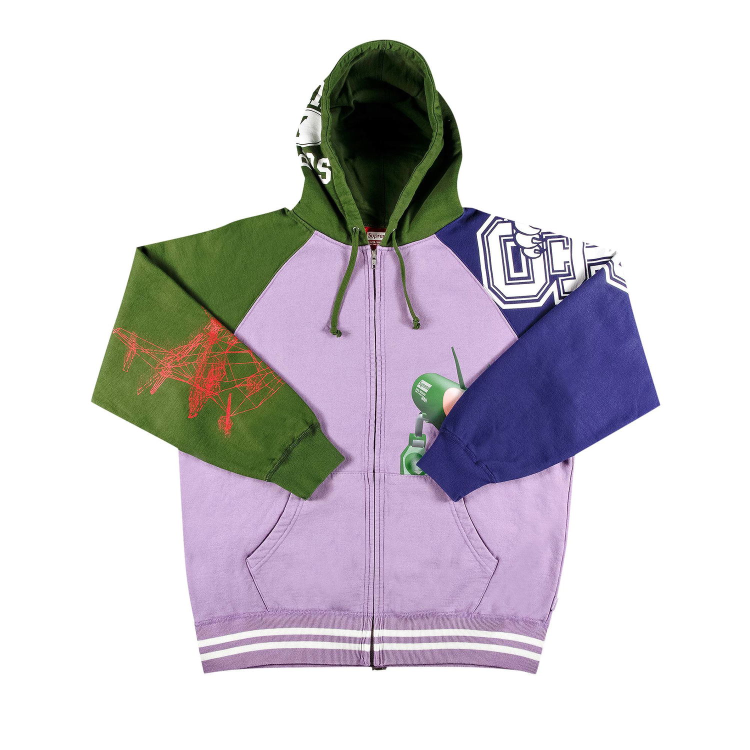 Huppari Supreme Junya Watanabe x Comme des Garçons MAN Zip Up Hooded Sweatshirt Violetti | FW21SW72 VIOLET, 1
