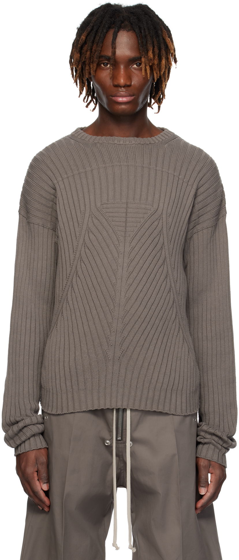 Villapaita Rick Owens Rick Owens Hollywood Round Neck Sweater Harmaa | RU01E5664 KEC