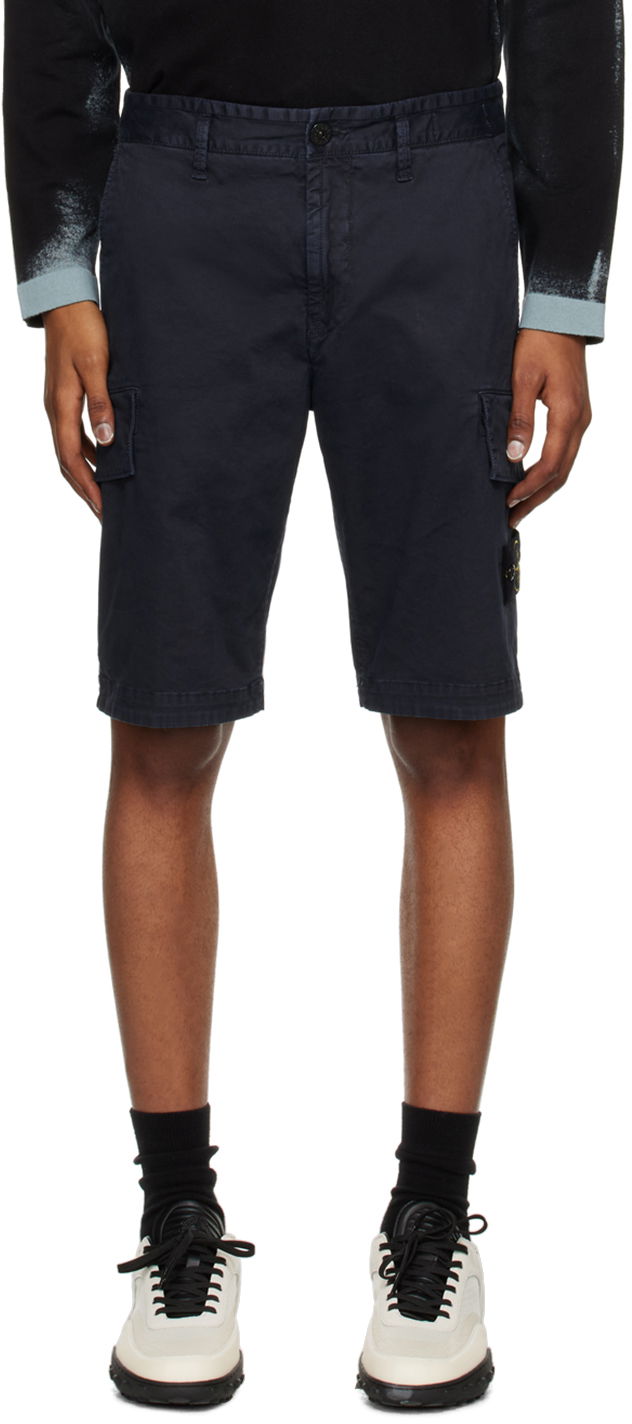 Shortsit Stone Island Patch Tummansininen | 1015L1204, 0