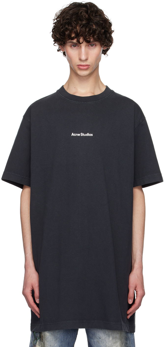 T-paita Acne Studios Black Printed T-Shirt Musta | C20008-