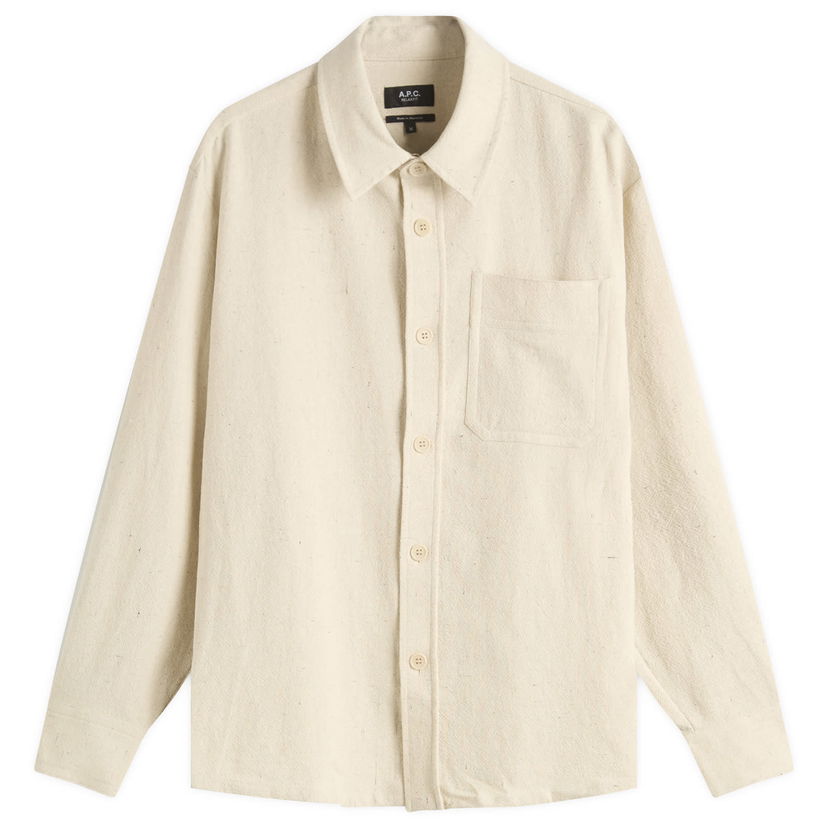 Paita A.P.C. Men's Basile Marl Cotton Overshirt Beige | COGEV-H02709-AAD