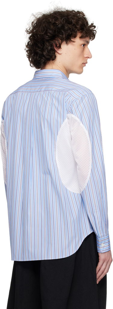 Paita Comme des Garçons Broad Stripe x Polyester Mesh Shirt Sininen | DO-B025-051, 2