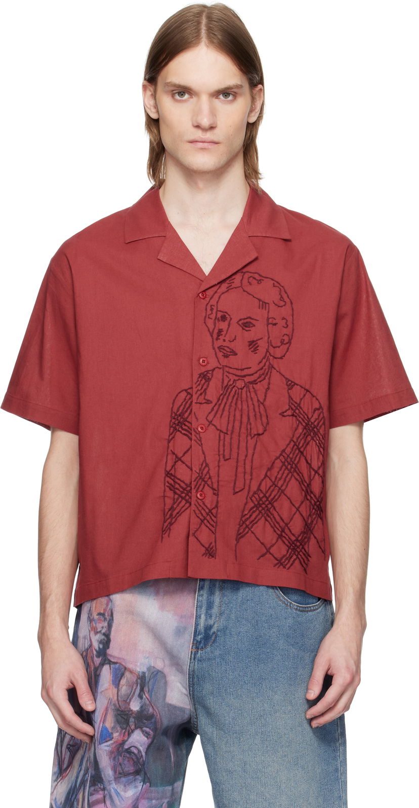 Paita KidSuper KidSuper Hand Stitched Shirt Punainen | SS25-SST-05