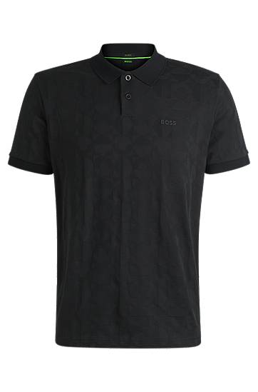 Poolopaita BOSS BOSS Circle Jacquard Polo Shirt Musta | 50538191