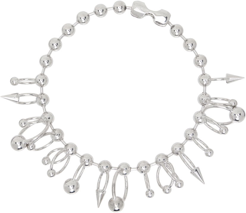 Rannerengas Jean Paul Gaultier Jean Paul Gaultier 'The Ball' Silver-Tone Ball Chain Necklace Metallinen | 24/25-U-CO013-X053-91