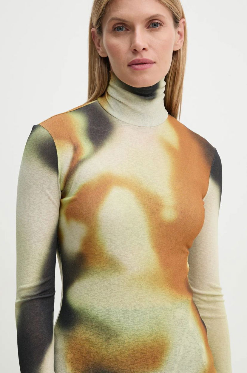 T-paita Nanushka HARRI Printed Turtleneck Top Beige | NW24FWTP33076