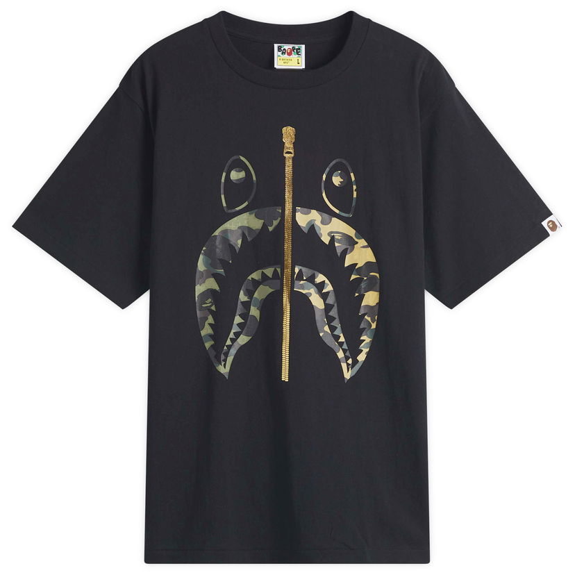 T-paita BAPE Bathing Ape 1st Camo Separate Shark Graphic Tee, Size L Musta | 001TEL301018M-BLK