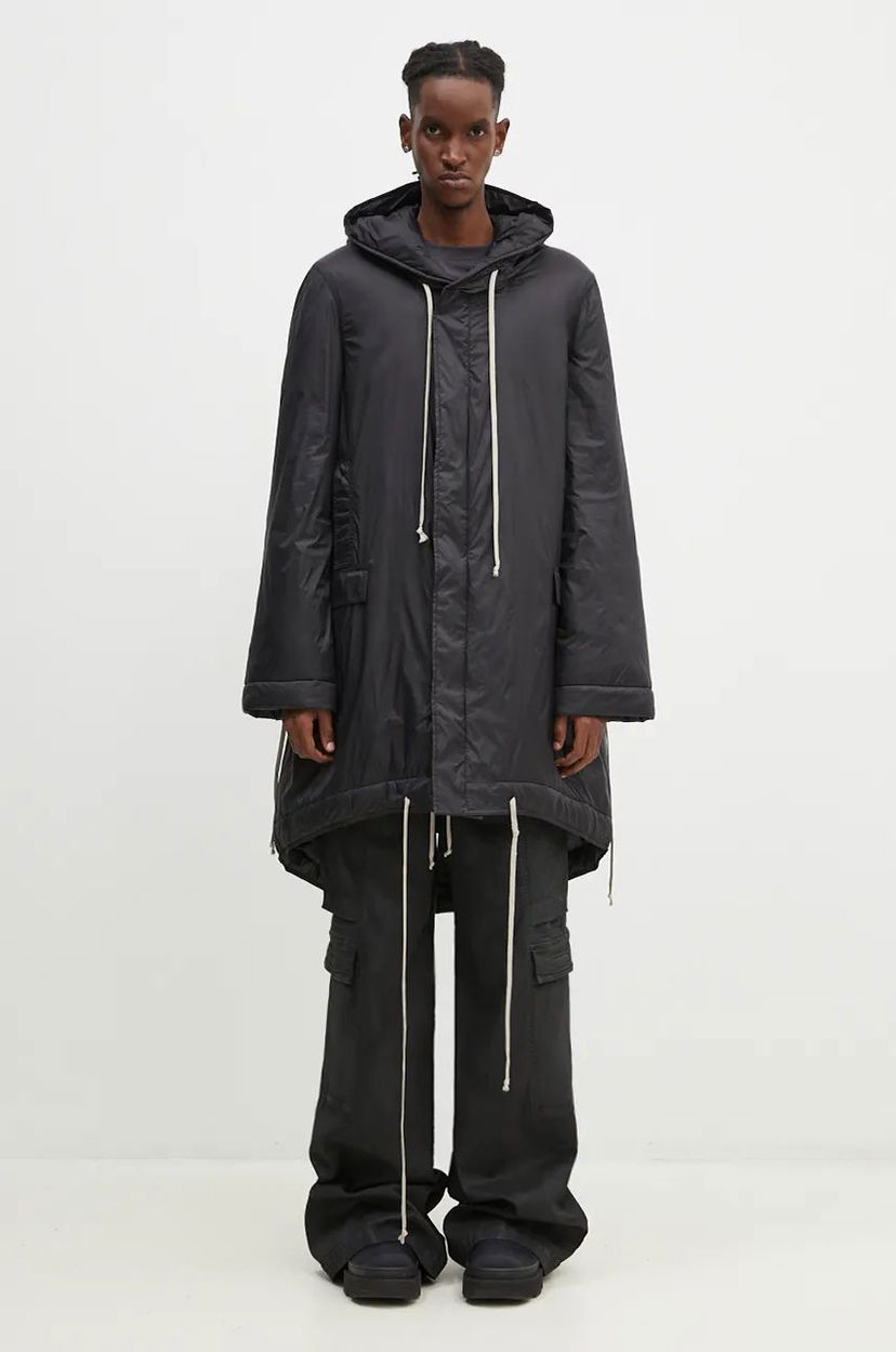 Parka Rick Owens Fishtail Parka Musta | DU02D2950.NP