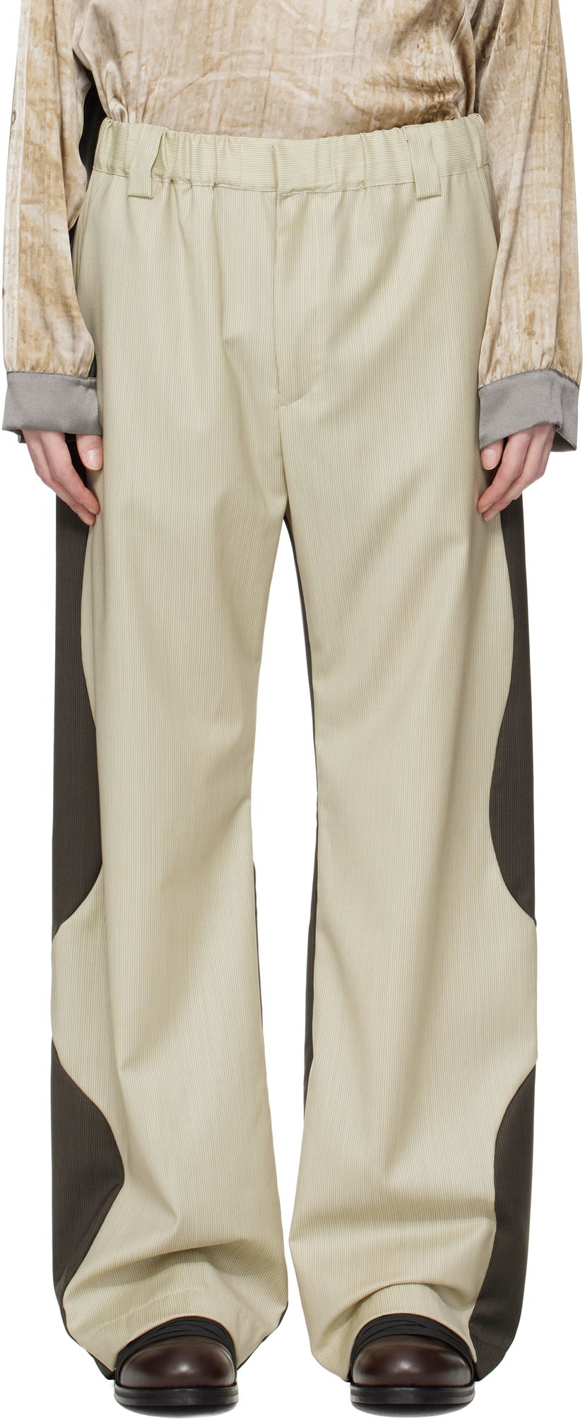 Housut Serapis Serapis Wool Split Trousers Beige | SS25_SP_1