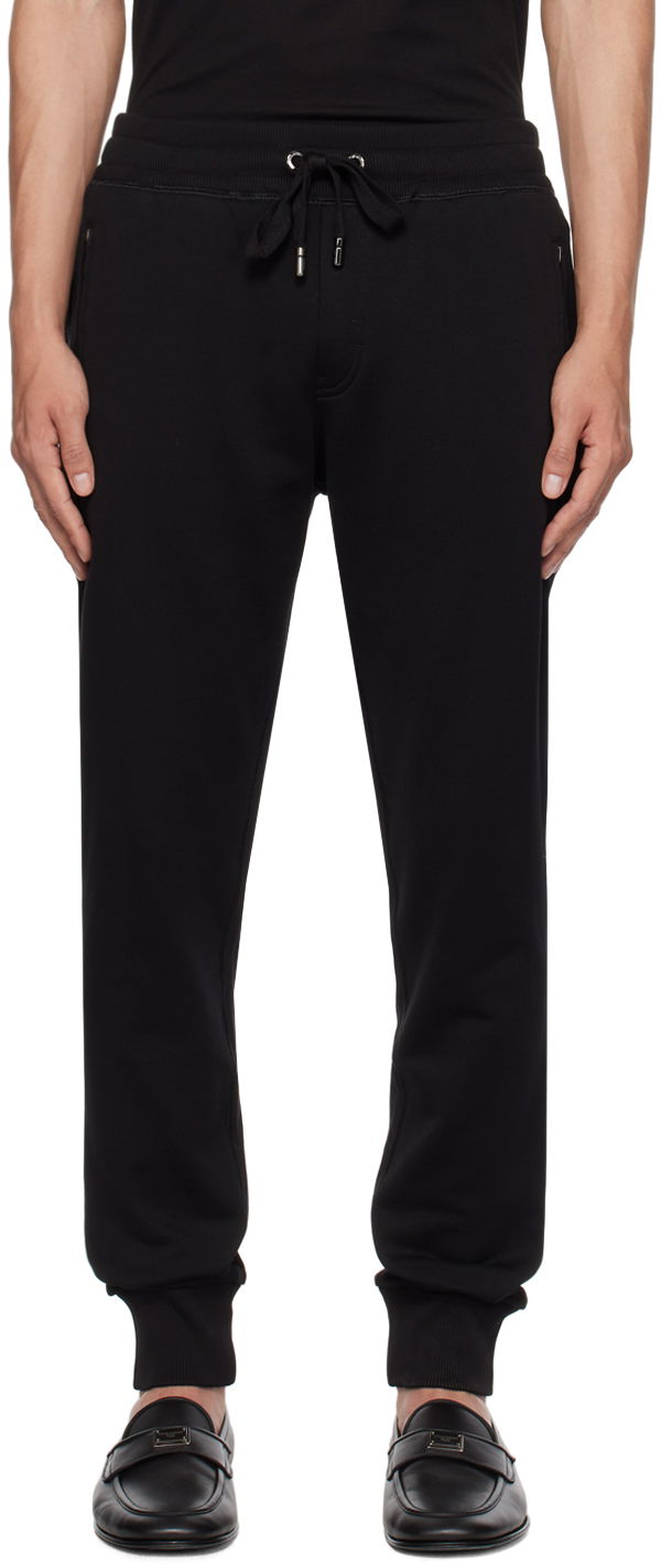 Verryttelyhousut Dolce & Gabbana Black Drawstring Lounge Pants Musta | GVXQHTG7F2G
