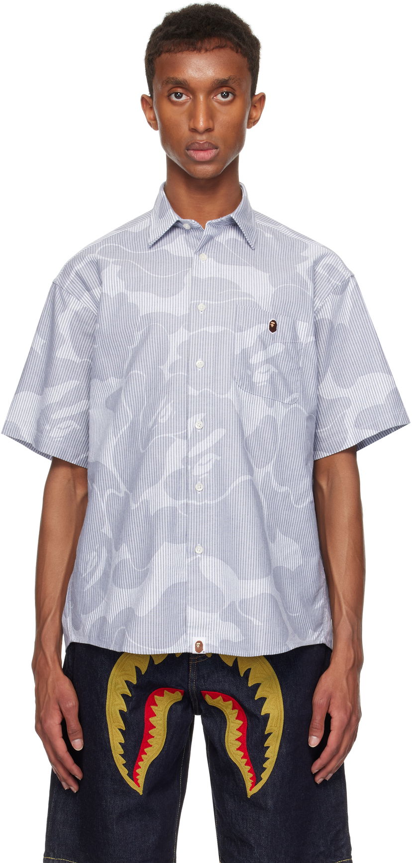 Paita BAPE Relaxed Fit Shirt Harmaa | 001SRK801003M
