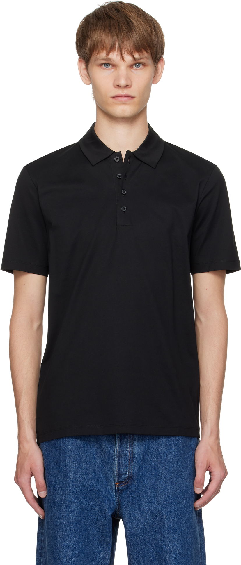 Poolopaita BOSS Hugo Slim-Fit Mercerized Cotton Polo Musta | 50544276