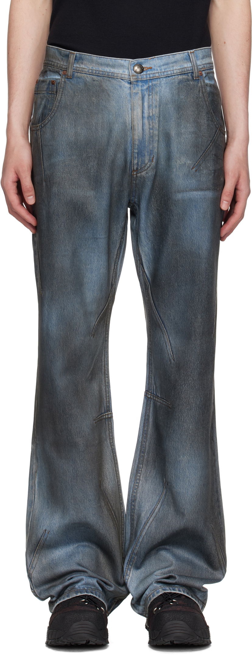 Jeans Andersson Bell Andersson Bell Dirty Spray Washed Wide Leg Jeans Sininen | apa815m