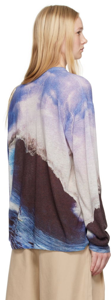 Villapaita ERL ERL Wave Print Knit Sweater Sininen | ERL10N013, 2