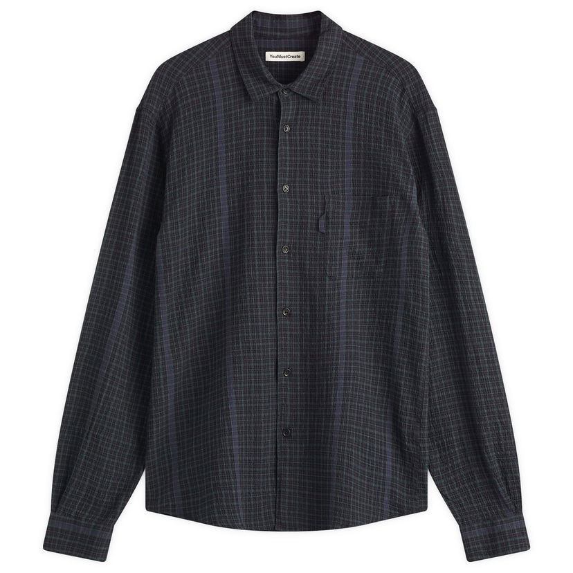 Paita YMC YMC Curtis Check Shirt, Size Large Musta | P2YAH-01