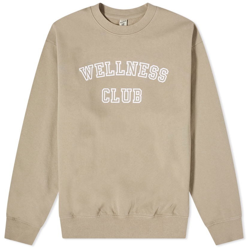 Villapaita Sporty & Rich Wellness Club Flocked Crew Sweat Beige | CRAW2340EL