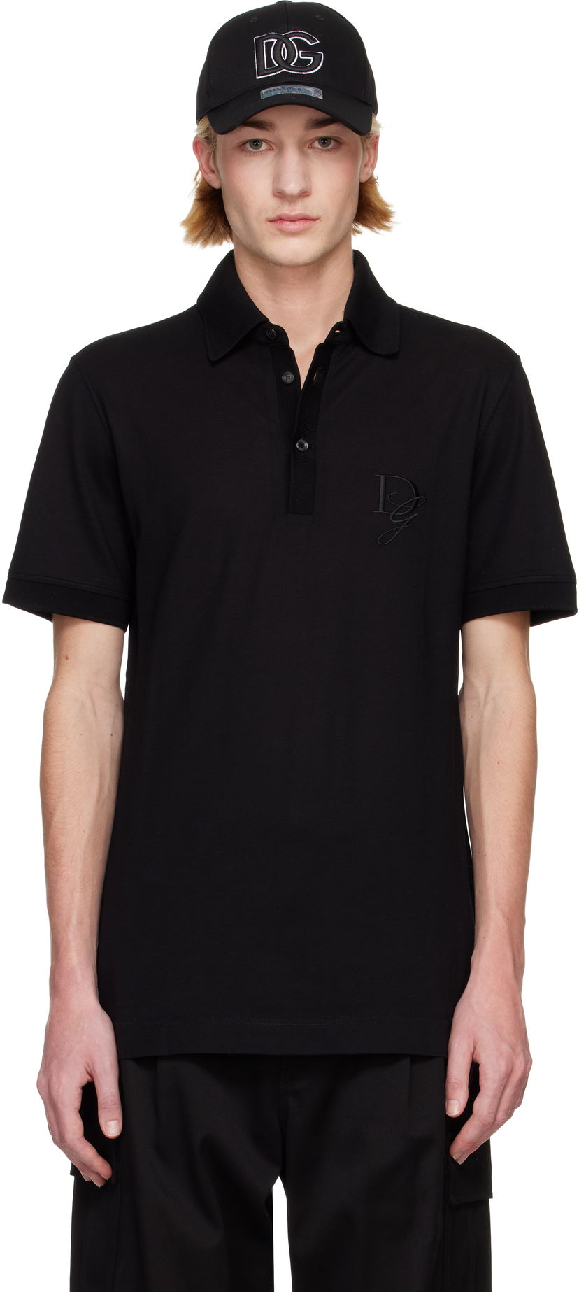 Poolopaita Dolce & Gabbana DG Embroidery Polo Shirt Musta | G8SG0ZG7N4P