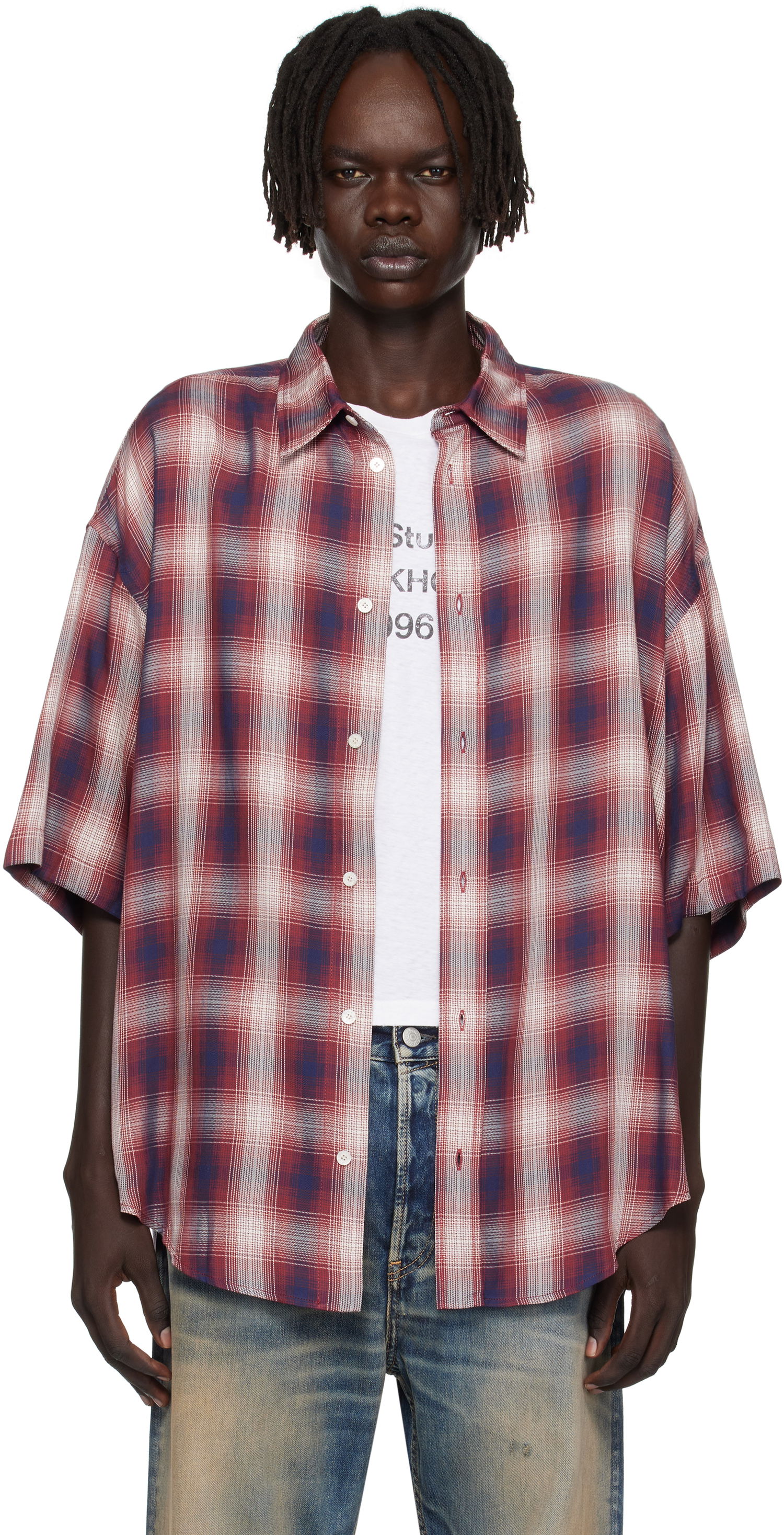 Paita Acne Studios Acne Studios Checked Button-Up Shirt Punainen | CB0116-, 0