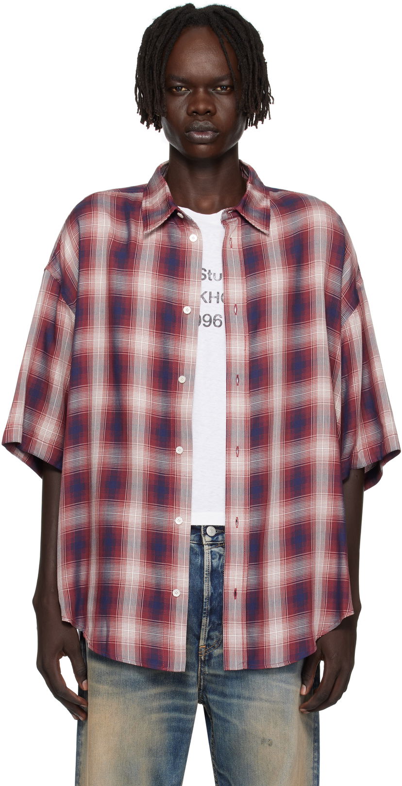 Paita Acne Studios Acne Studios Checked Button-Up Shirt Punainen | CB0116-