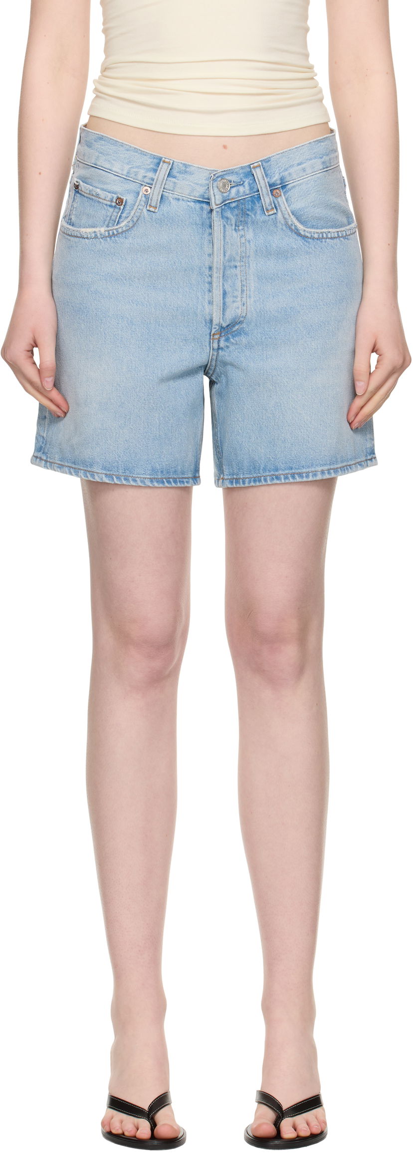 Shortsit AGOLDE AGOLDE V-Waist Denim Shorts Sininen | A225-1535