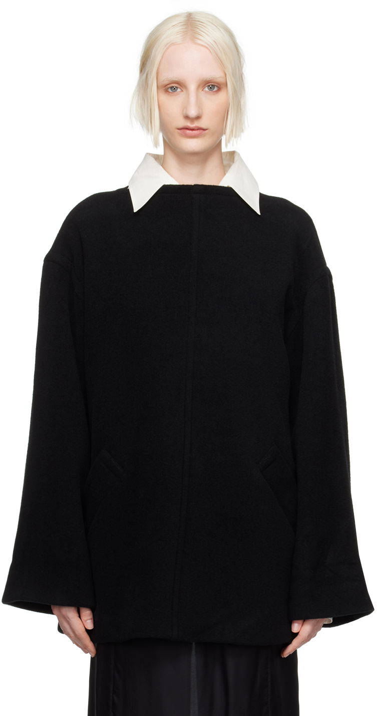 T-paita Maison Margiela MM6 Black Boat Neck Sweatshirt Musta | S52NH0013 M20020