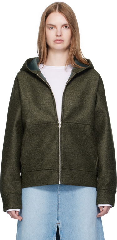 Huppari A.P.C. A.P.C. Alvin Wool Zip-Up Hoodie Vihreä | PSAFU-M27993, 0