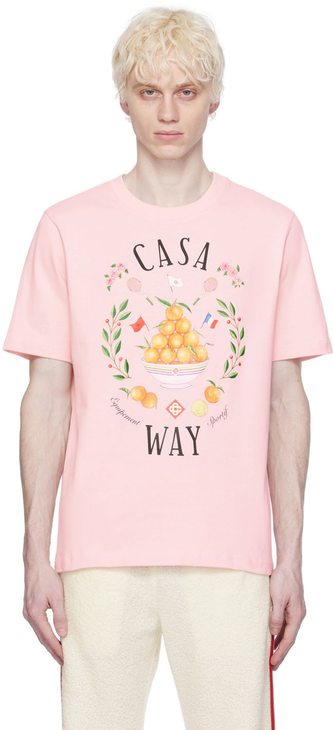 T-paita Casablanca SSENSE x 'Casa Way' T-Shirt Vaaleanpunainen | MPS24-JTS-001-20