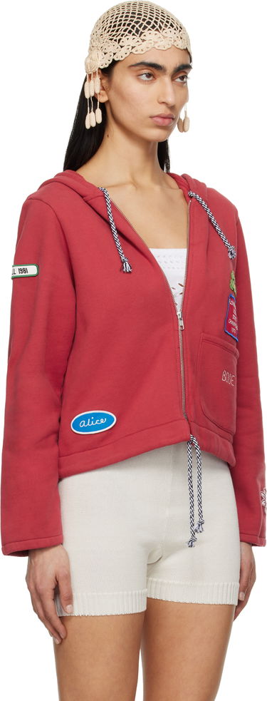 Huppari Bode Bode Camper Cropped Zip Hoodie Punainen | WRS25CS028, 1