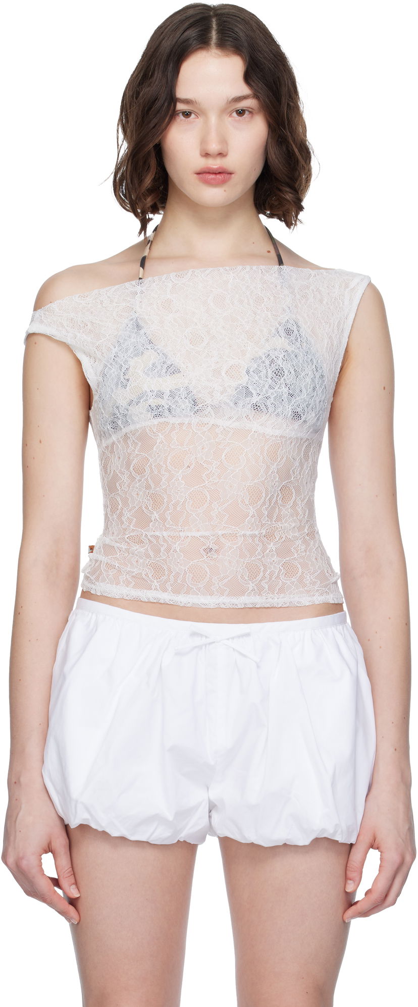 Tankkitoppi Miaou Miaou Lani Lace Top Valkoinen | 7114SLCDOV