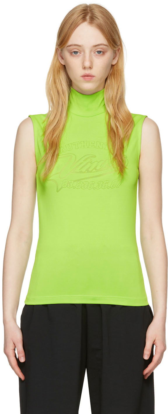 Tankkitoppi VETEMENTS VTMNTS Viscose Sleeveless Turtleneck Top Vihreä | VL12TR520G