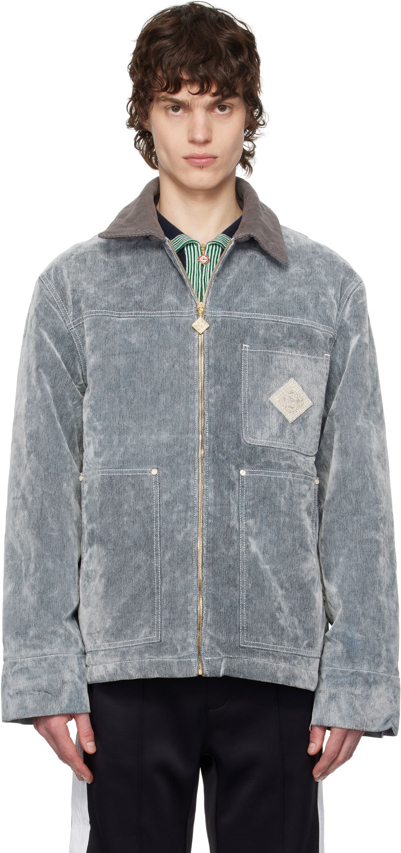 Takki Casablanca Casablanca Peach Texture Jacket Harmaa | MPS25-JK-335-01