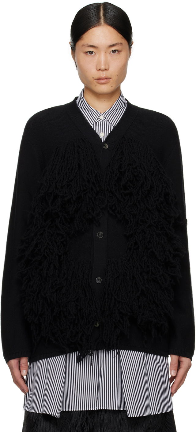 Villapaita Comme des Garçons Fringe Cardigan Musta | PL-N006-051-1-2