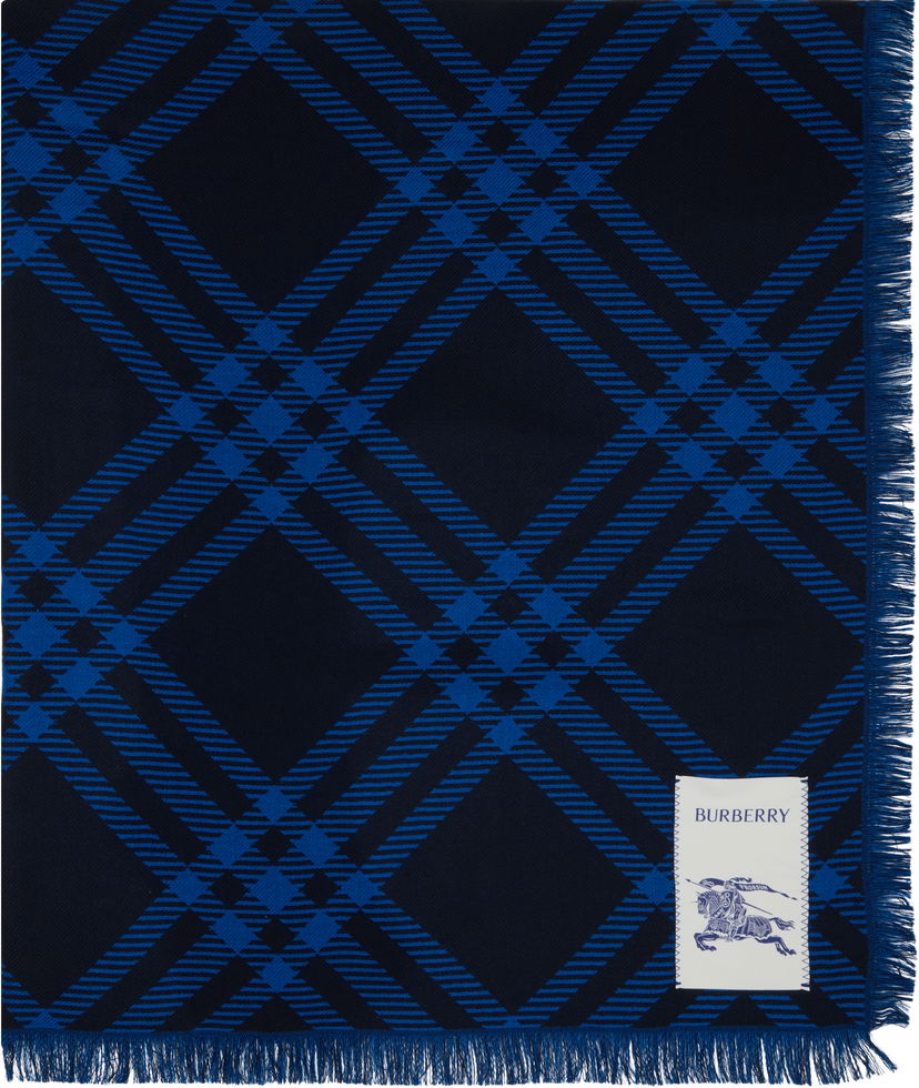 Huivi Burberry Burberry Wide Check Wool Silk Scarf Sininen | 8110161