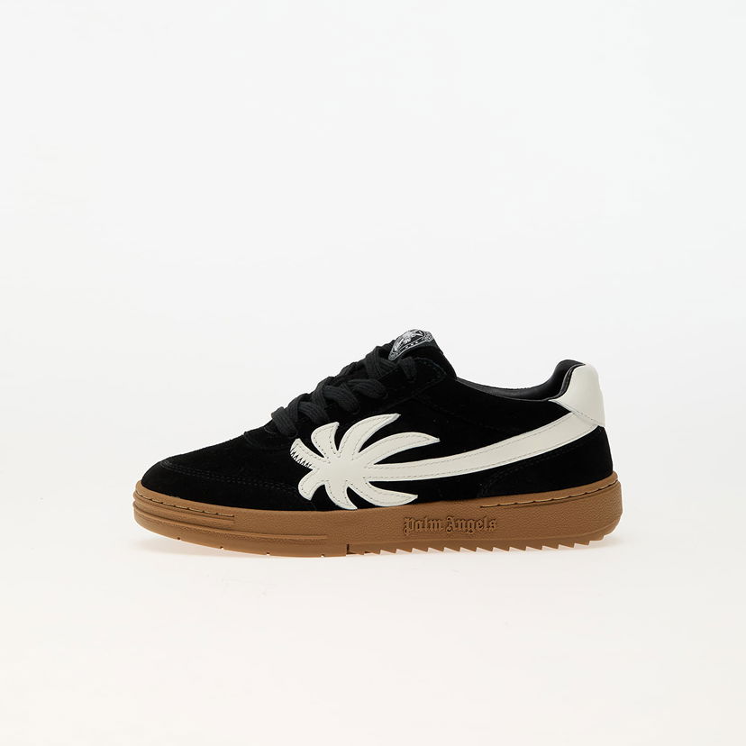 Tennarit ja kengät Palm Angels Palm Beach University Leather Black White Musta | PBIA015F24LEA0011001
