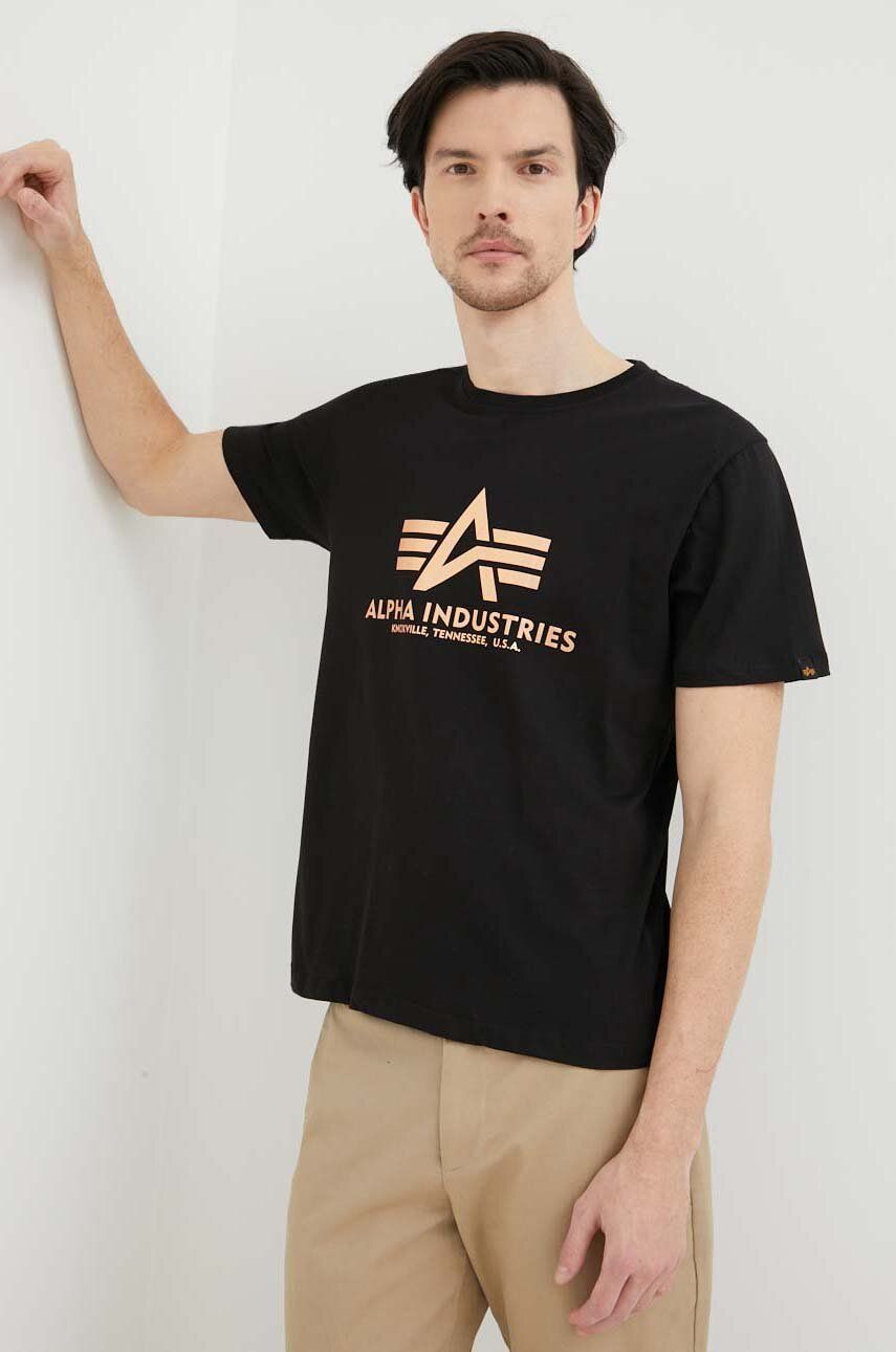 T-paita Alpha Industries Basic Fool Print T-Shirt Musta | 100501FP.365, 0