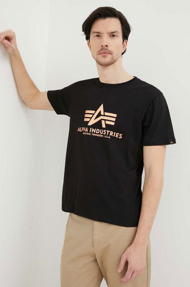 T-paita Alpha Industries Basic Fool Print T-Shirt Musta | 100501FP.365, 0