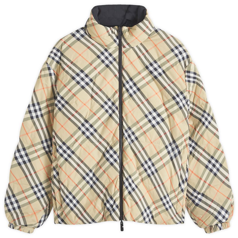 Puffer takki Burberry Nylon Check Puffer Jacket Beige | 8094237-B9368