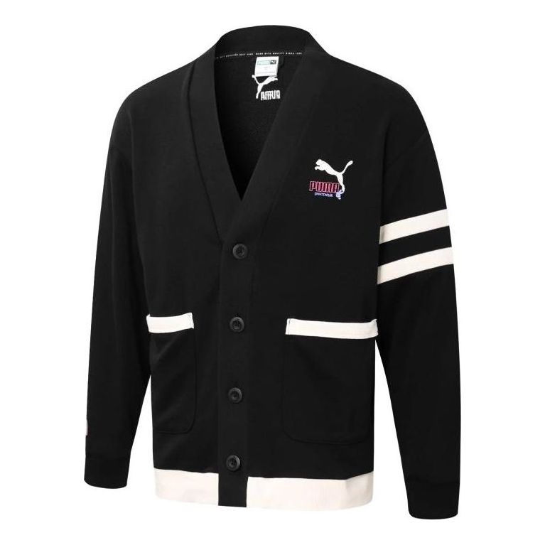 Villapaita Puma Striped Trim Cardigan Musta | 537517-01