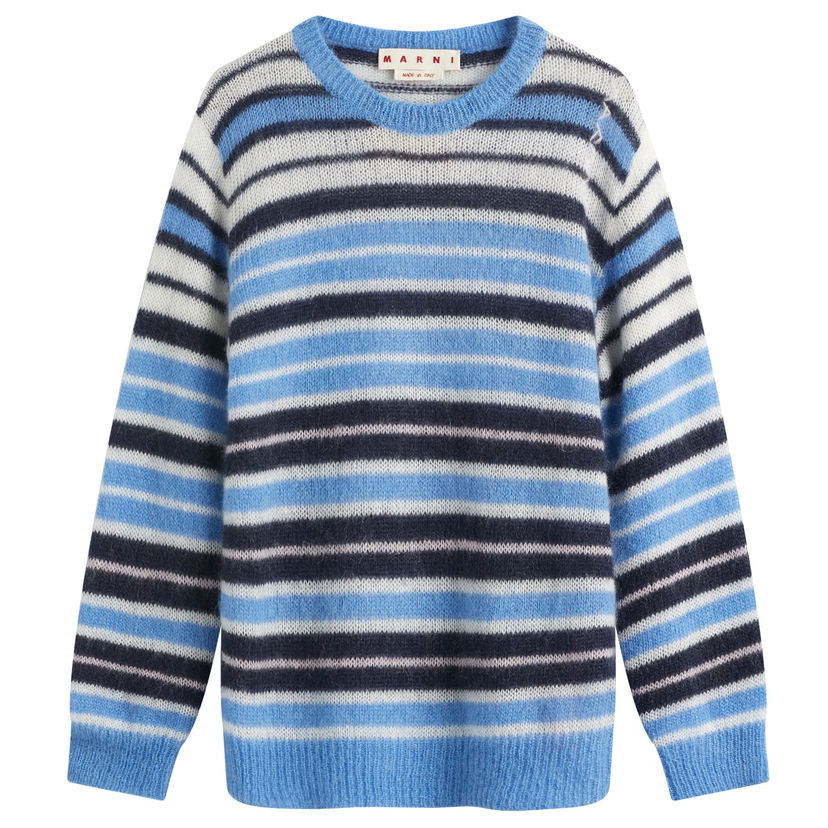 Villapaita Marni Marni Men's Striped Mohair Crew Knit Sininen | GCMG0435Q0-UFU178-STB26