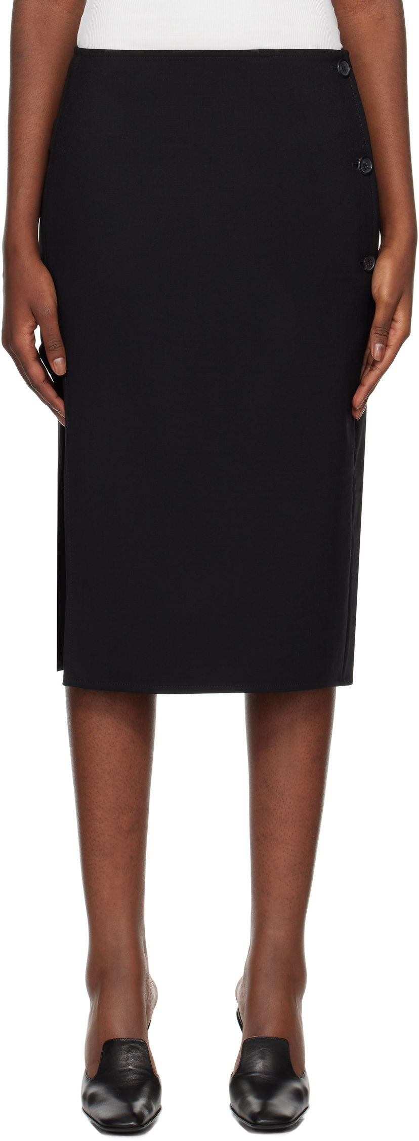 Hame Courrèges Oblique Tailored Midi Skirt Musta | 424CJU196WO0113