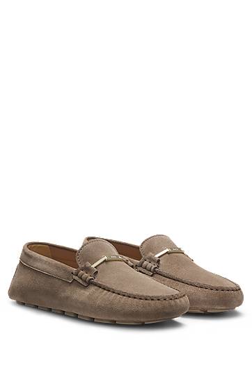 Vaatteet ja asusteet BOSS Suede Moccasins with Driver Outsole Beige | 50548657